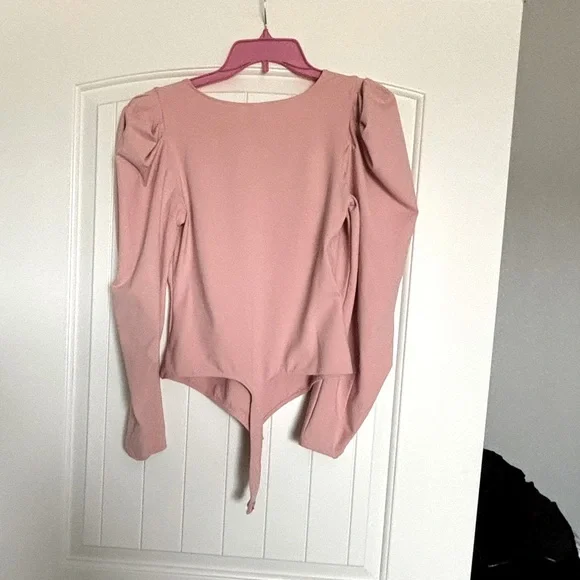 Free People Pink Fitted Puff Sleeve Bodysuit - Picture 8 of 11